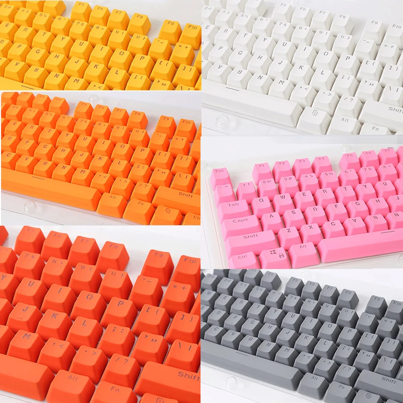 [HFSECURITY] OEM 104 Keys Backlit PBT Keycaps for Mechanical Keyboard Pink Orange Blue Green Color Translucent Keypress Key Caps