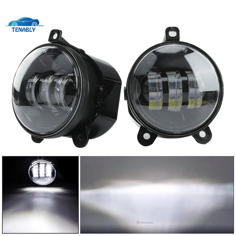 

2PCS 3.5 Inch Round Led Fog Light 30W 6000K White 3000K Amber Dual Color Fog Lamp for Wrangler JK Foglights DOT Approved