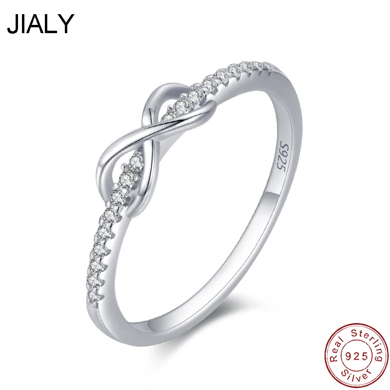 

JIALY European Sparkling AAA CZ Infinite Love 925 Sterling Silver Ring For Women Birthday Party Wedding Gift Jewelry