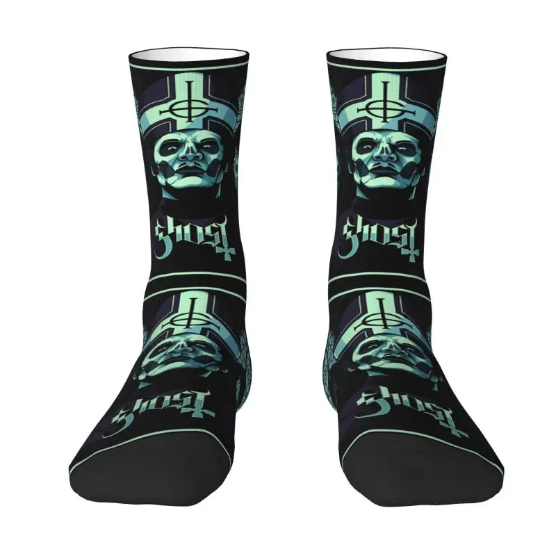 

Милые мужские носки из тяжелого металла в стиле рок-группы, ужасов, призраков, платьев, унисекс, дышащие теплые короткие носки с 3D-принтом