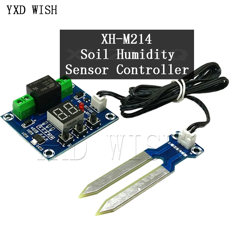 

XH-M214 LED Digital Soil Moisture Humidity Sensor Controller DC 12V Soil Humidity Detector Monitor Tester Hygrometer