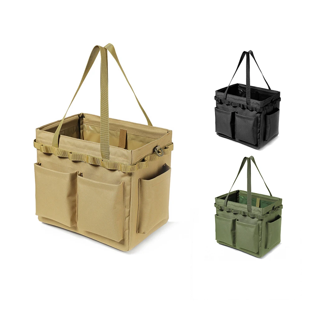 

Portable Camping Storage Bag Multifunction Waterproof Foldable Oxford Cloth Box Outdoor BBQ Picnic Equipment High Capacity 2022