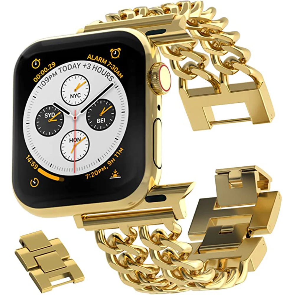 Xasiy Compatible Apple Watch SE 8 Series 7654321 45mm 44mm 42mm 41mm 40mm 38mm Ultra 49mm Female Metal-connected  Steel Strap