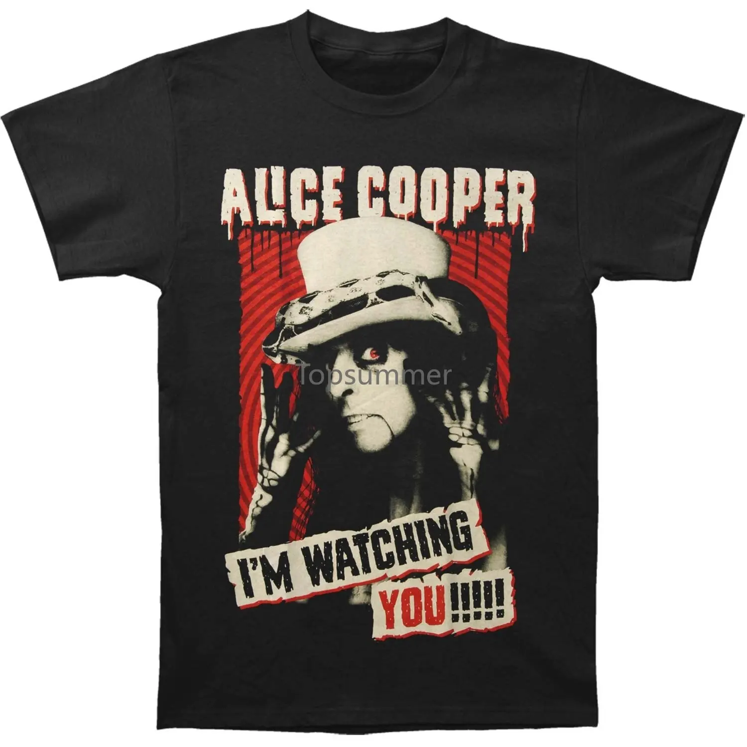 

Funny Men T Shirt Women Novelty Tshirt Alice Cooper I'M Watching You T-Shirt
