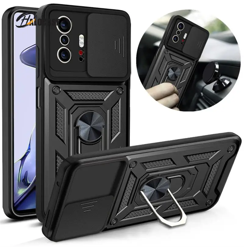 

Mi11T Case Shockproof Armor Slide Camera Cases For Xiaomi11T Xiaomi Xiomi Mi 11T 11 T Pro Magnetic Car Holder Ring Protect Shell