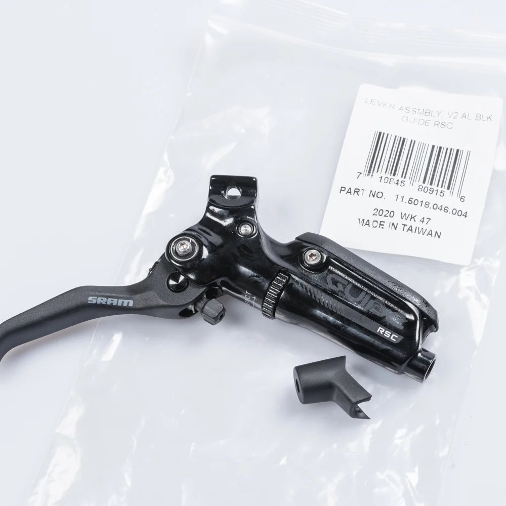 

SRAM 11.5018.046.004 DISC BRAKE LEVER ASSEMBLY ALUMINUM LEVER (ASSEMBLED NO HOSE INCLUDES BARB & OLIVE) VERSION 2 GUIDE RSC