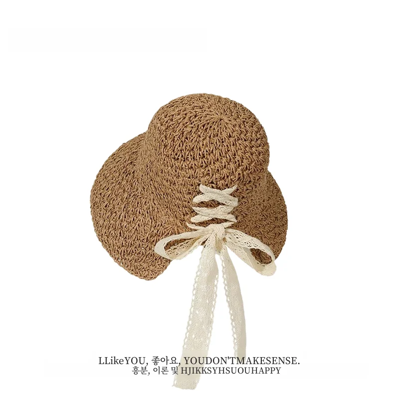 Шляпа Соломенная женская с широкими полями шляпа от солнца в стиле Хепберн