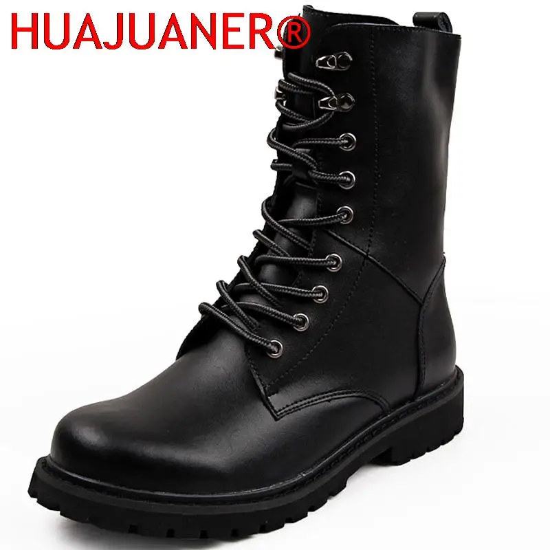 

Men Casual Natural Leather Boots High Top Motorcycle Martin Boots Fashion Platform Shoes High Quality Leisure Walk Cowboy Botas