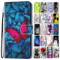 case honor 10x lite huawei p50 pro y9a flip leather wallet cute 3d painted phone cover on for huawei p50 shockproof stand coque