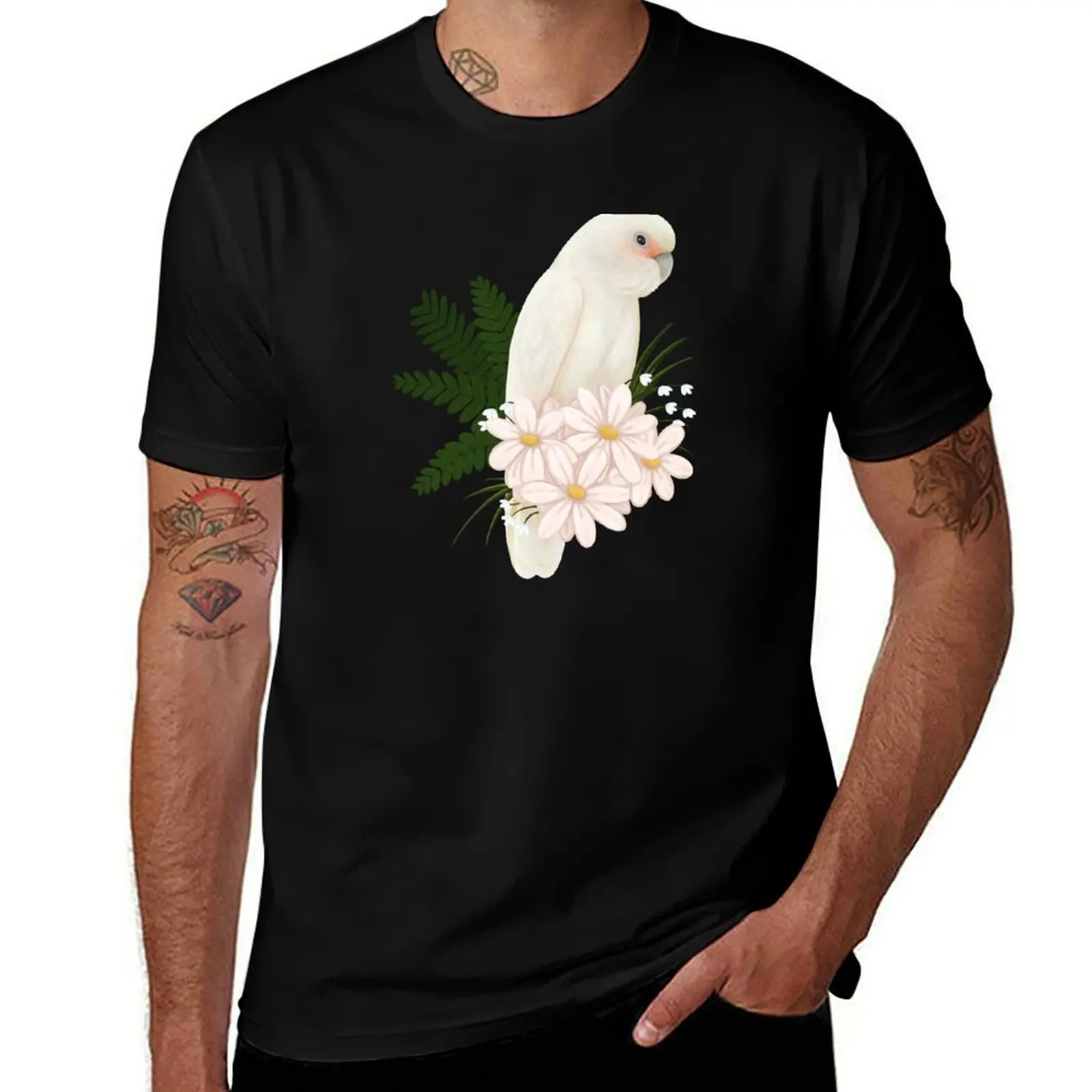 Фото Футболка Goffin's Cockatoo для повседневной носки, однотонная, с коротким рукавом. №1