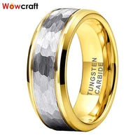 8mm wholesale tungsten jewelry ring for men women fashion promise couple wedding bands hammered brushed finish comfort fit