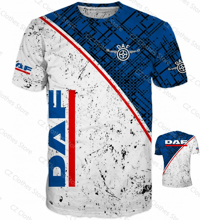 

2023 New Summer Men's 3D Printing Truck DAF Quick Drying Round Neck T-shirt Children's Outdoor Sports Shirt Men's Running Fitnes
