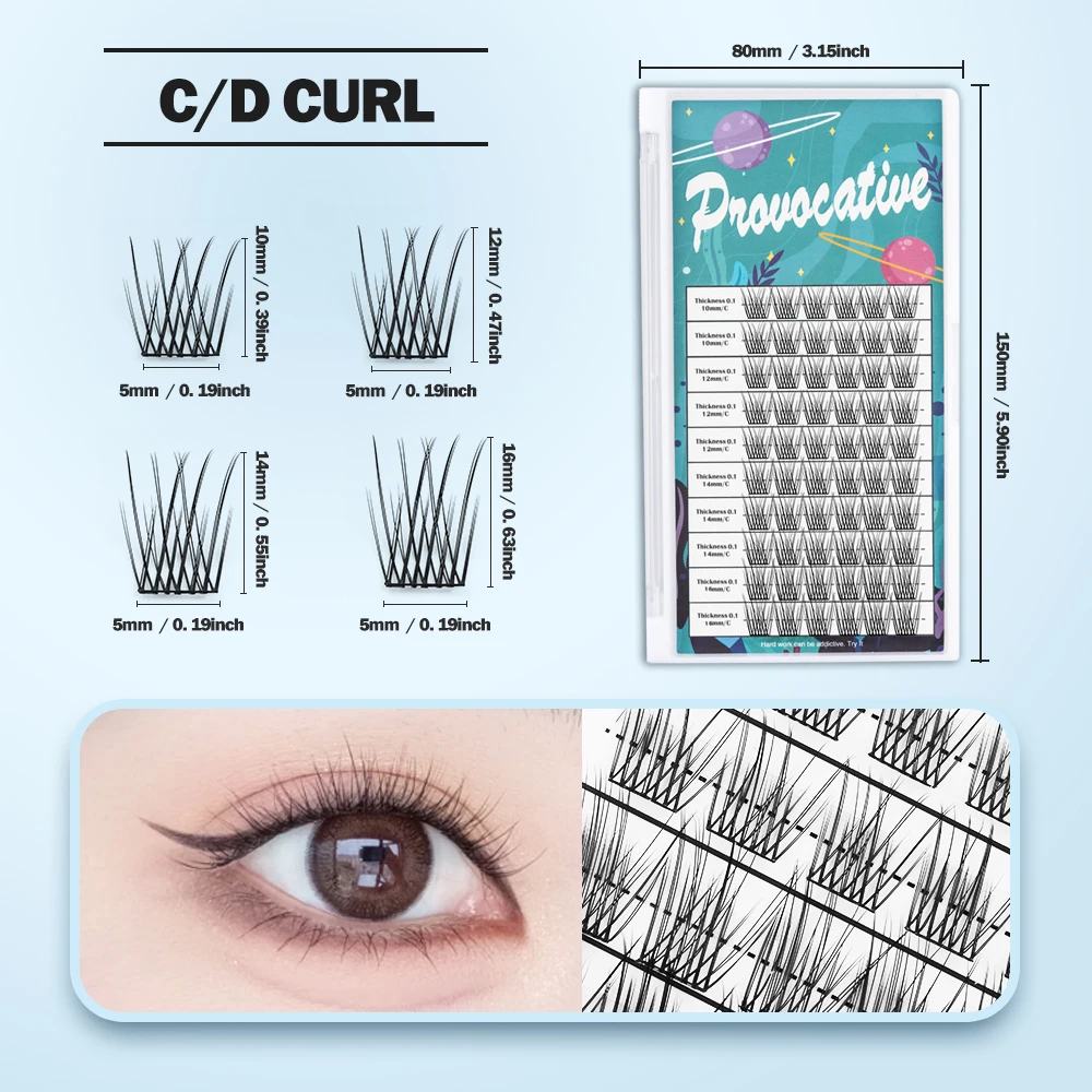 Накладные ресницы 60 кластеров 8-16 мм все размеры