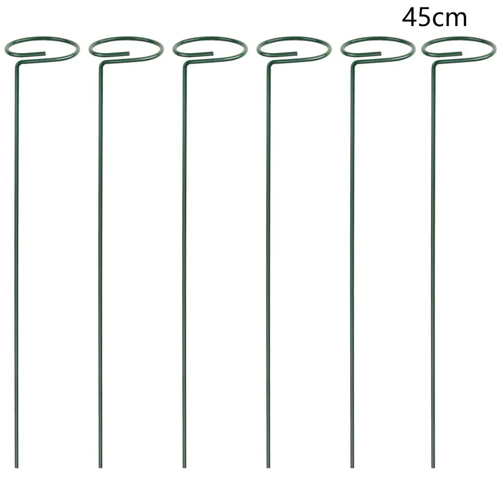 

6pcs Agriculture Bonsai Backyard Cage Grow Upright Single Stem For Flower Garden Tool Fixing Bracket Plant Support Stakes Rings