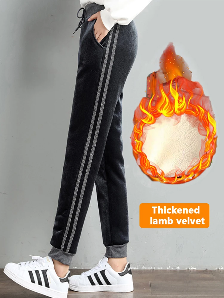 

Женские вельветовые плотные брюки SVOKOR, повседневные облегающие брюки с завязками, сохраняющие тепло, свободные обтягивающие спортивные шт...