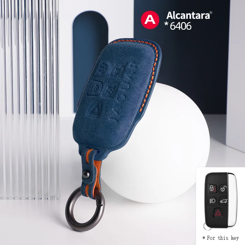 

Alcantara Car Key Case Cover Holder Key Shell Buckle For Jaguar XF XJ XE XJL XF F-PACE I-PACE E-PACE Keychain