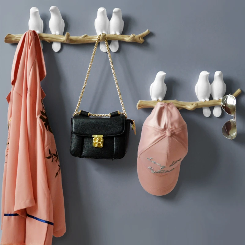 

Wall Decorations Home Accessories Living Room Hanger Resin Bird hanger key kitchen Coat Clothes Towel Hooks Hat Handbag Holder