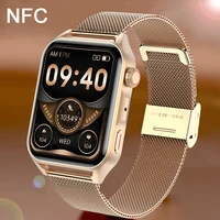 2022 new nfc women smart watch men 368448 hd amoled screen always display time ip68 waterproof smartwatch ladies bluetooth call
