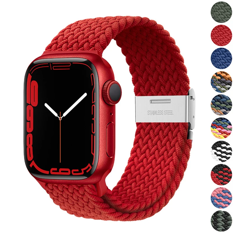

Braided Solo Loop For Apple watch band 45mm 41mm 44mm 40mm 42mm 38mm Elastic Nylon belt bracelet iWatch serie 3 4 5 se 6 7 strap