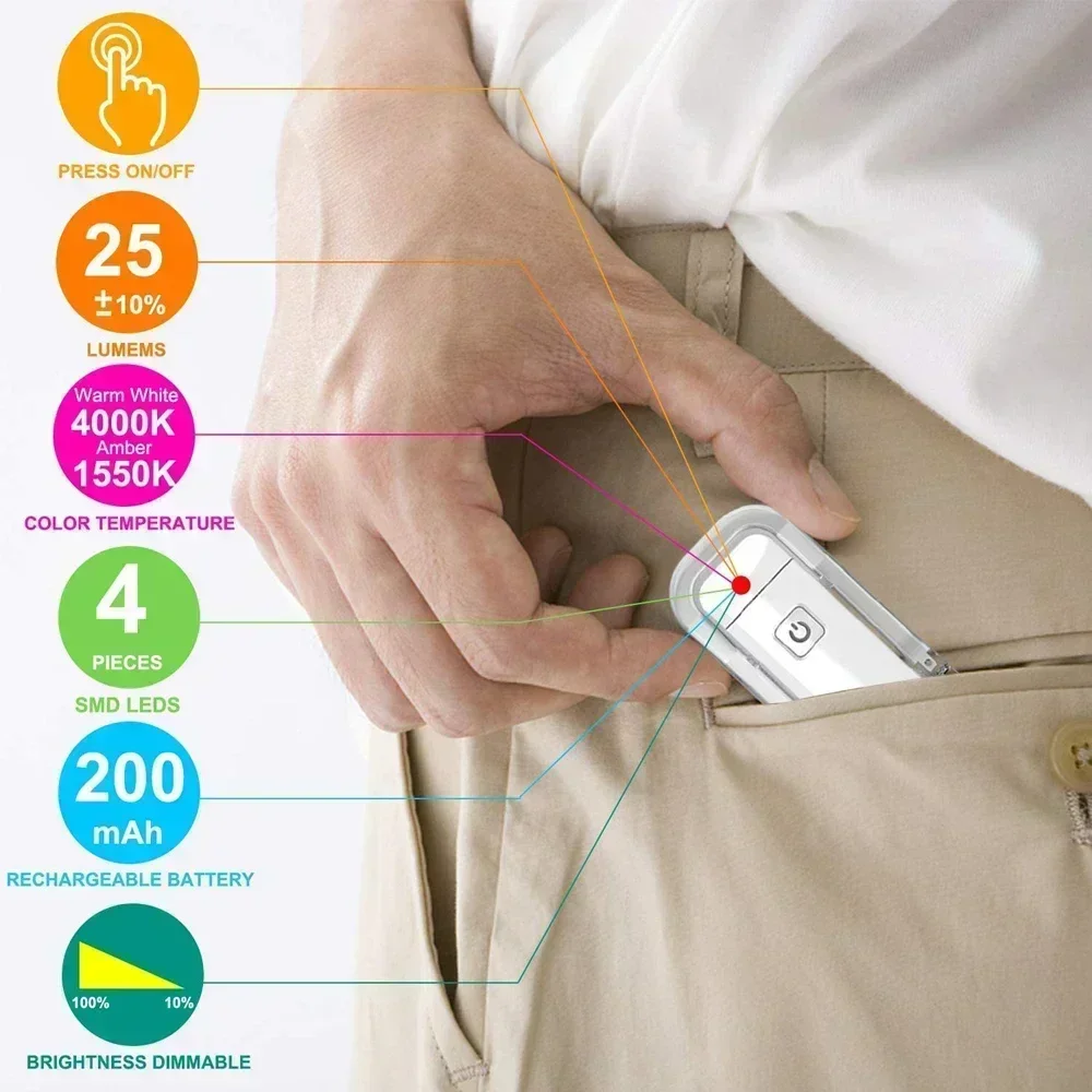 Новинка Складные портативные лампы для чтения с зарядкой от USB защита глаз 3