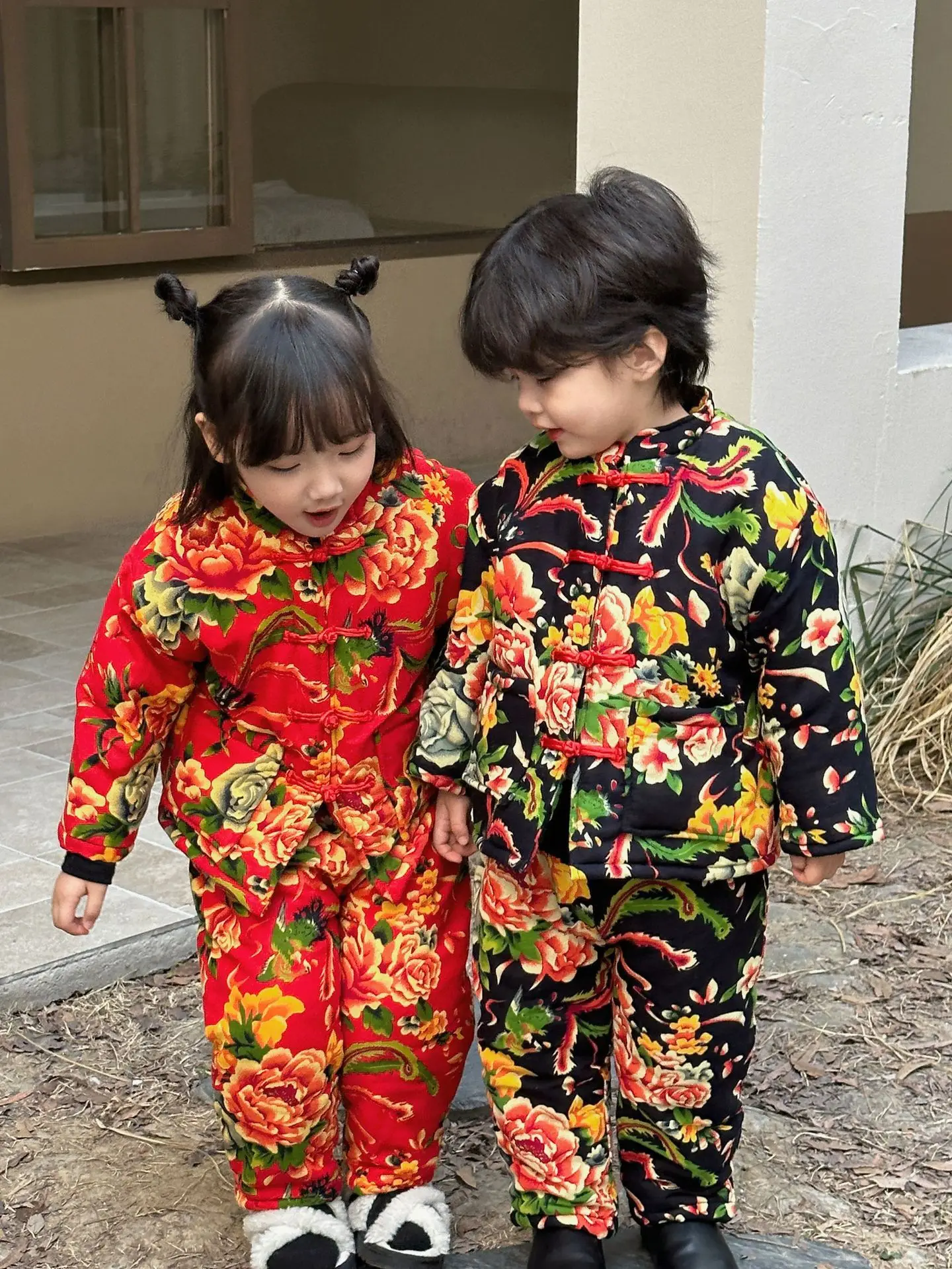 Детское платье Тан Dongbei цветок китайская ветровая куртка на хлопковой подкладке