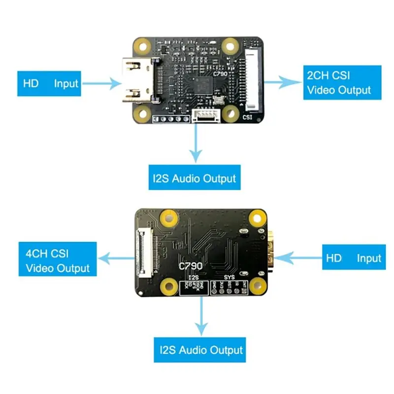 Фото Y23A-1 SET - Совместимая с модулем CSI-2 C790 плата расширения модулей Pikvm для Raspberry Pi B №2