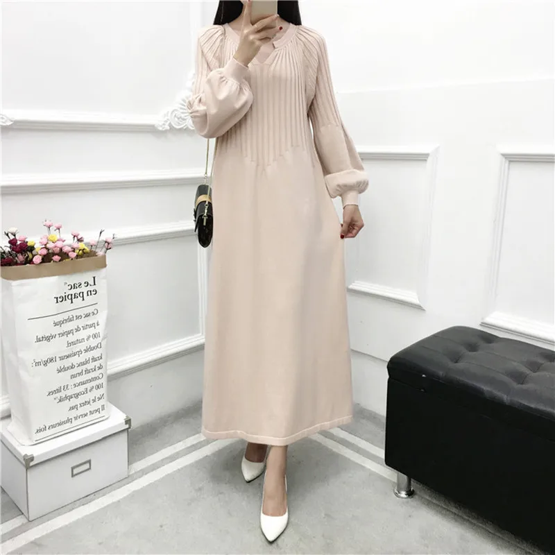 

Casual Knitted Maternity Long Dress Sweet Clothing for Pregnant Women Spring Autumn Pleated Pregnancy Sweaters Dresses Loose Y2K