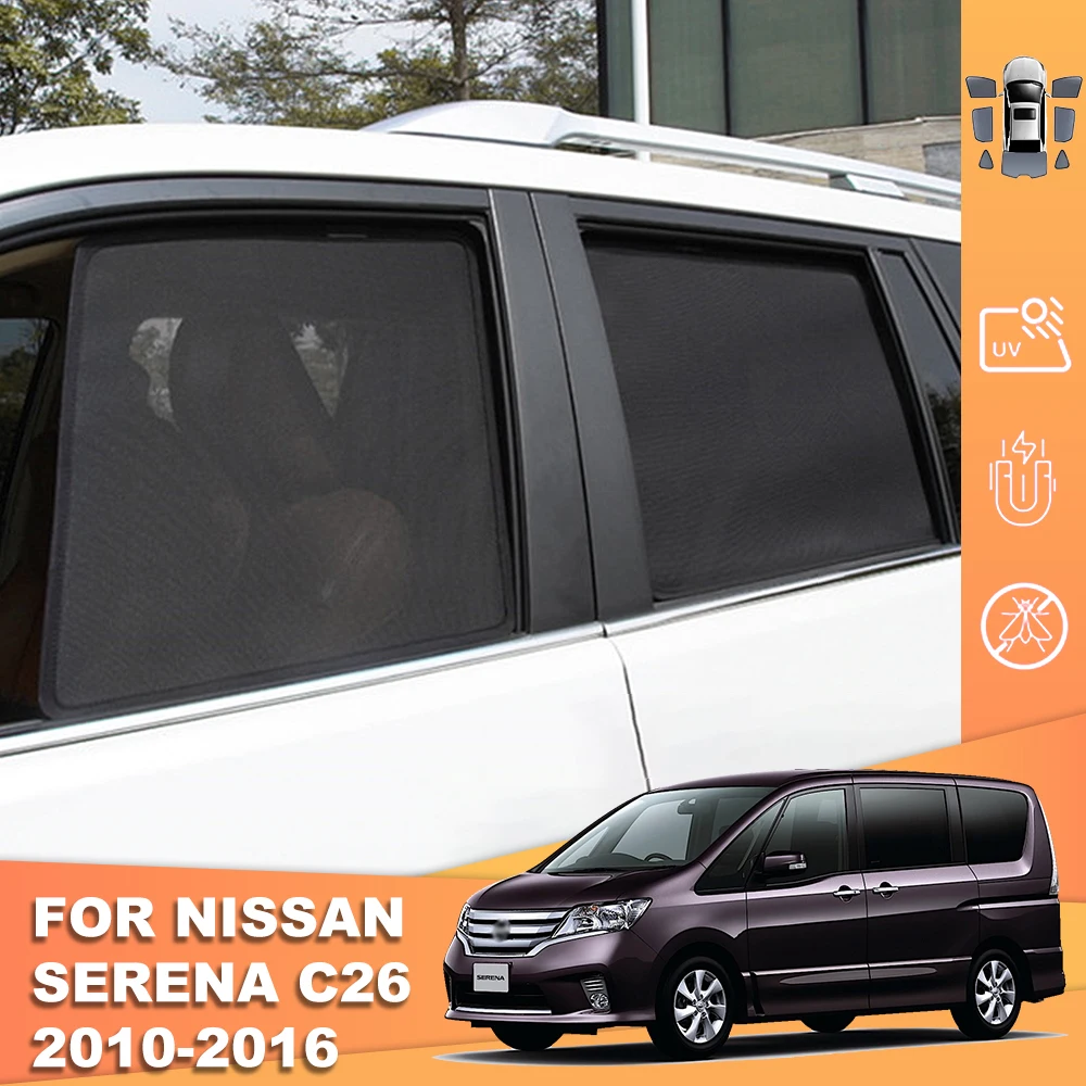 

For Nissan SERENA C26 2010-2016 Magnetic Car Sunshade Shield Front Windshield Frame Curtain Side Window Sun Shade Visor Cover