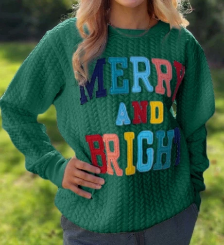 Свитер для женщин осень 2024 вязаное одеяло веселый и яркий пуловер с круглым