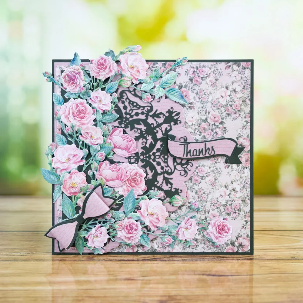 Дикий цветок месяца цветы розы металлические штампы штамп скрапбукинг украшение