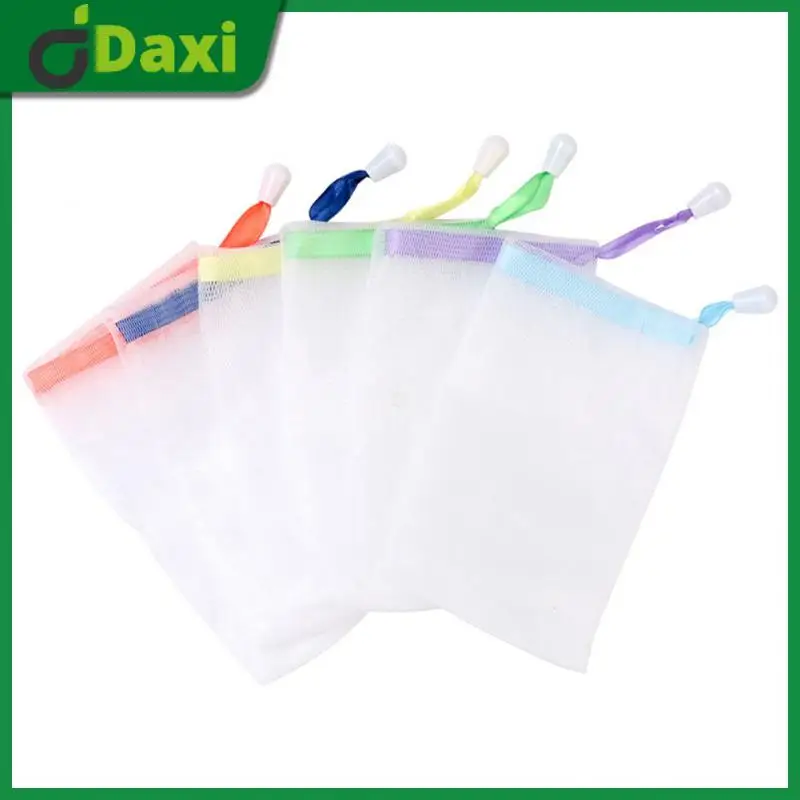 

15PCS /lot Hanging Nylon Soap Mesh Bag Mesh Net For Foaming Cleaning Bath Soap Net Bathe Cleaning Gloves Household Merchandises