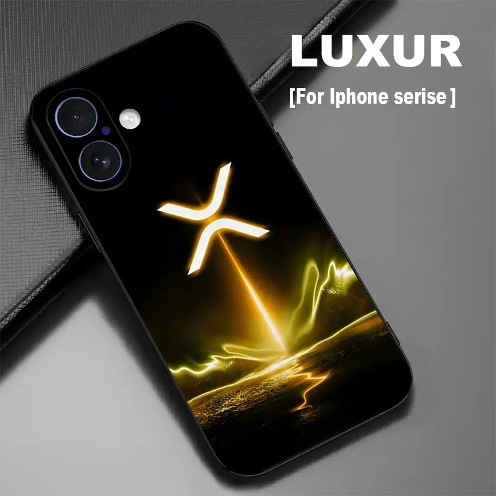 Фото Популярный чехол для телефона с криптовалютой XRP для iPhone 17 16 15 14 13 12 X XR XS 8 Plus Mini Pro Max, мягкий черный противоударный чехол №1
