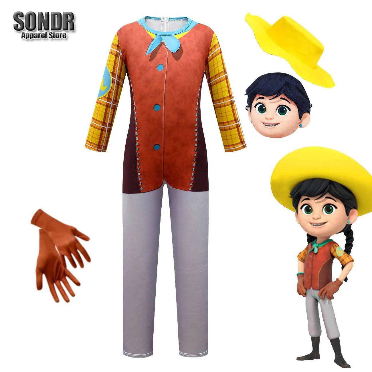 Kids Boys Girls Cartoon Anime Dinosaur Farm Jumpsuit Gloves Hat Set Bodysuit Cosplay Costume Halloween Party Suit Outfit
