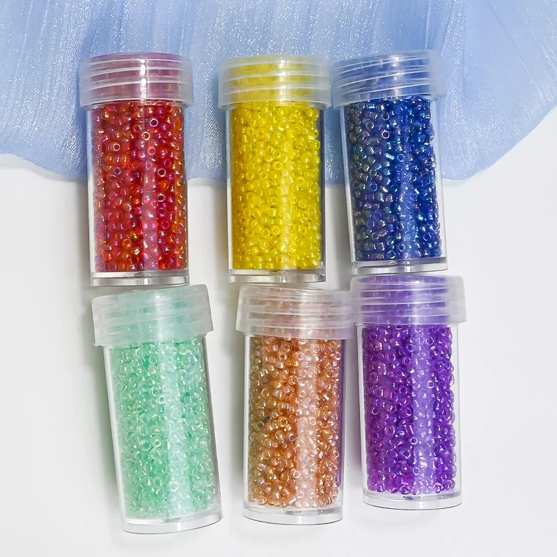 1300PCS 2mm Transparent AB Multicolor Glass Seed Beads For Needlework For Jewelry Making DIY Beading Bracelets Earring Supplies