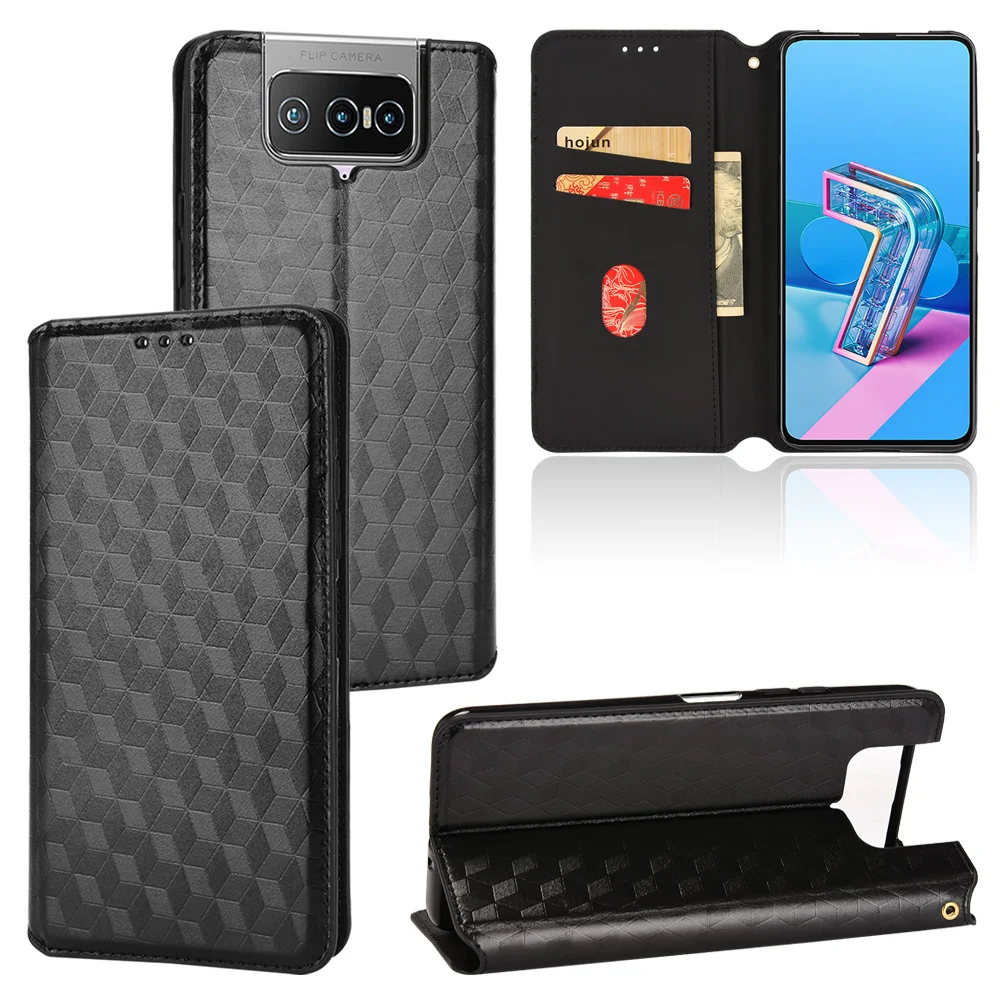 Кожаный чехол-книжка для Asus Zenfone 8 7 Pro откидной Магнитный чехол с трехмерным