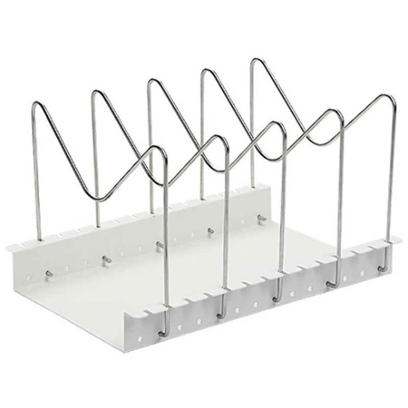 

Вертикальный стеллаж для хранения с отдельными крышками, стойка для кухонных кастрюль и посуды, многофункциональные полки для стола