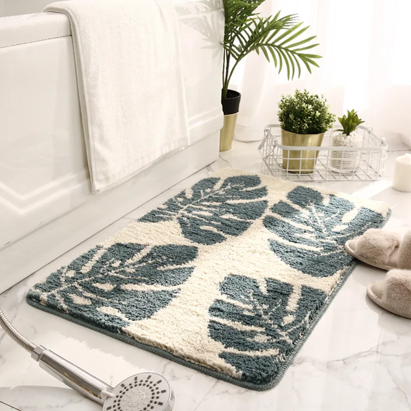 

Leaf Shaped Bath Mat Anti Slip Soft Fluffy Carpet Bathtub Floor Toilet Toilet Living Room Starter Bathroom Mat