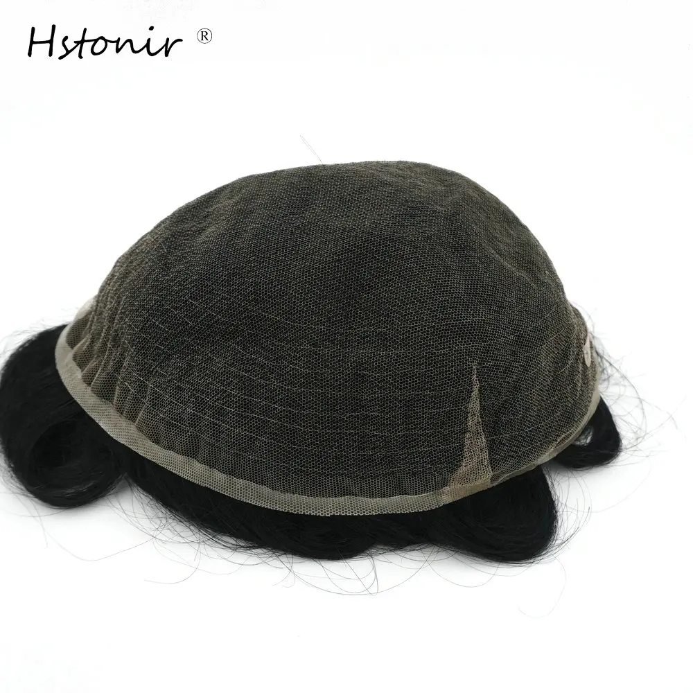 

Протез капиллярных волос Hstonir для мужчин, полное швейцарское кружево, индийские волосы Реми, парик для мужчин, система волос H074