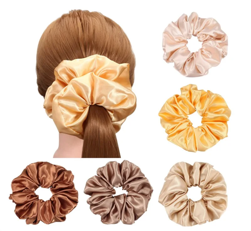 

2023 New Large Cloth Solid Color High Elastic Scrunchies Women's Simple Rubber Band for Hair Ties Large Intestine Hair Ring
