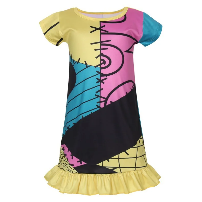 Женский костюм для косплея ночи Салли вечевечерние НКИ на Хэллоуин с принтом