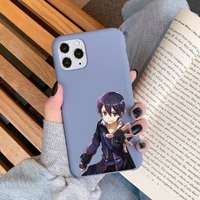 sword art online phone case for iphone 11 12 13 mini pro xs max 8 7 6 6s plus x xr solid candy color case