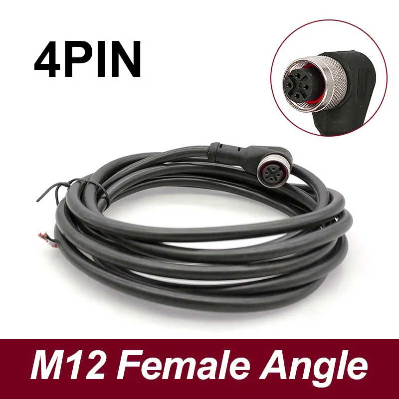 Соединительный кабель датчика M12, 2 м, линия ПВХ, водонепроницаемая мужская и женская 4/5/8-контактная вилка A-типа для промышленного использования
