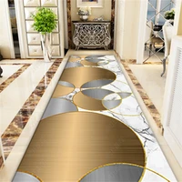 golden half circle pattern lobby long carpet rug for stairway hallway bedroom decor corridor aisle party wedding anti slip mat