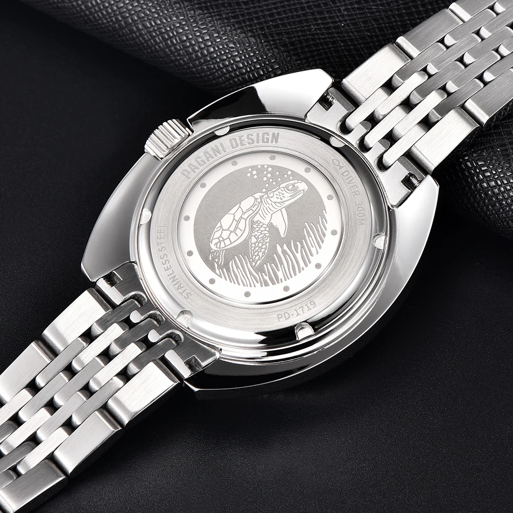 Фото Мужские автоматические механические часы PAGANI DESIGN, японский механизм Seiko NH38A, 40 мм, сапфировое стекло, нержавеющая сталь, водонепроницаемые, reloj hombre №4
