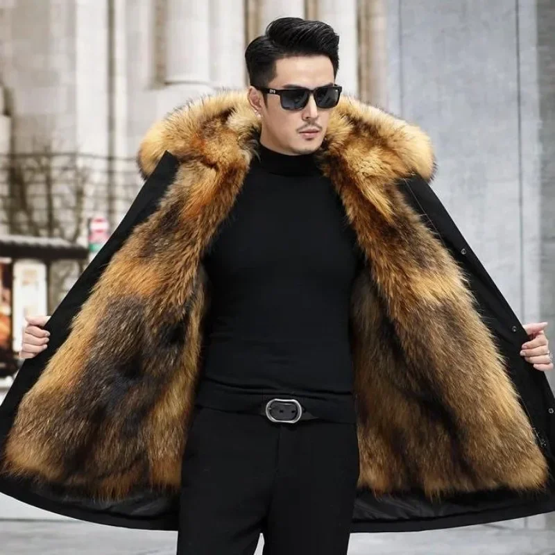 Pai Overcome мужское длинное меховое пальто Marten со специальным мехом в одном толстое