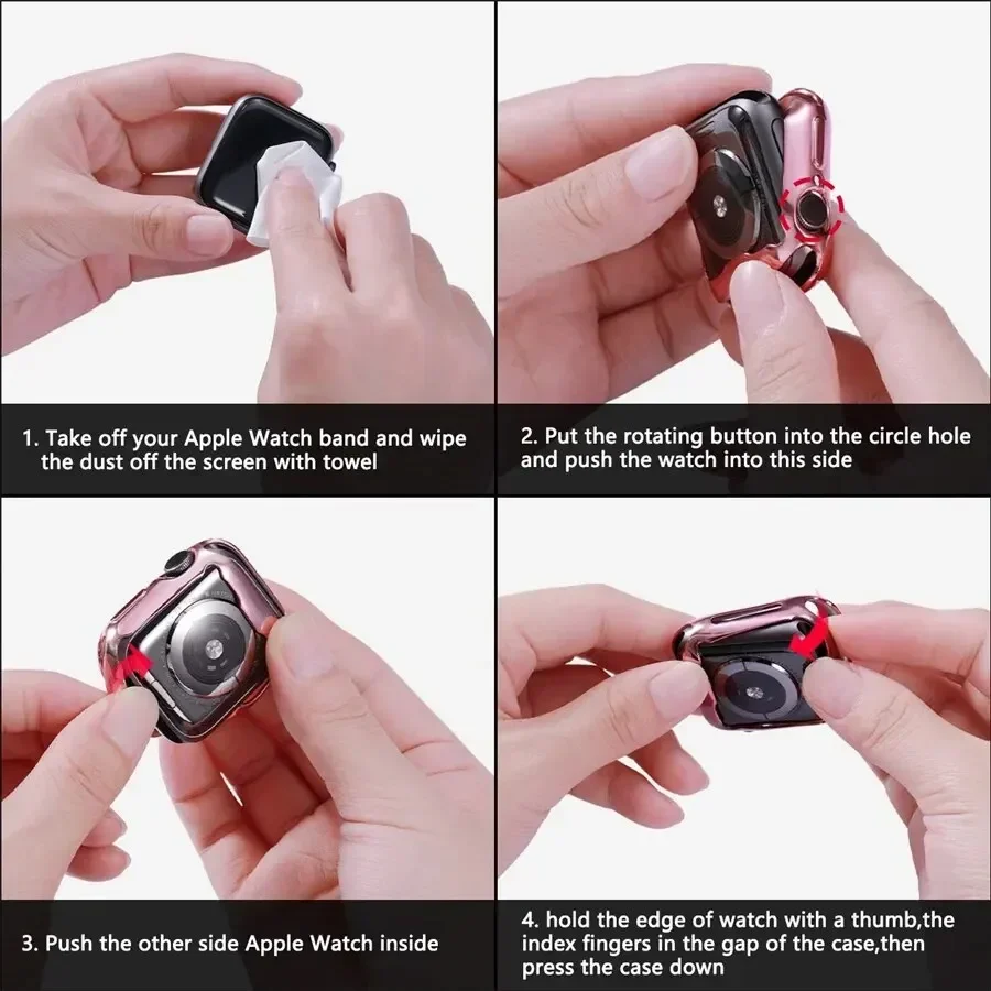 Чехол из ТПУ для Apple Watch Series 11, 10, 9, 8, 7, SE, 6, 5, 4, 41 мм, 44 мм, 40 мм, 45 мм, 42 мм, 46 мм, защитный бампер для экрана, аксессуары для iWatch (art.: 3920db0cd7955) - 3920db0cd7955
