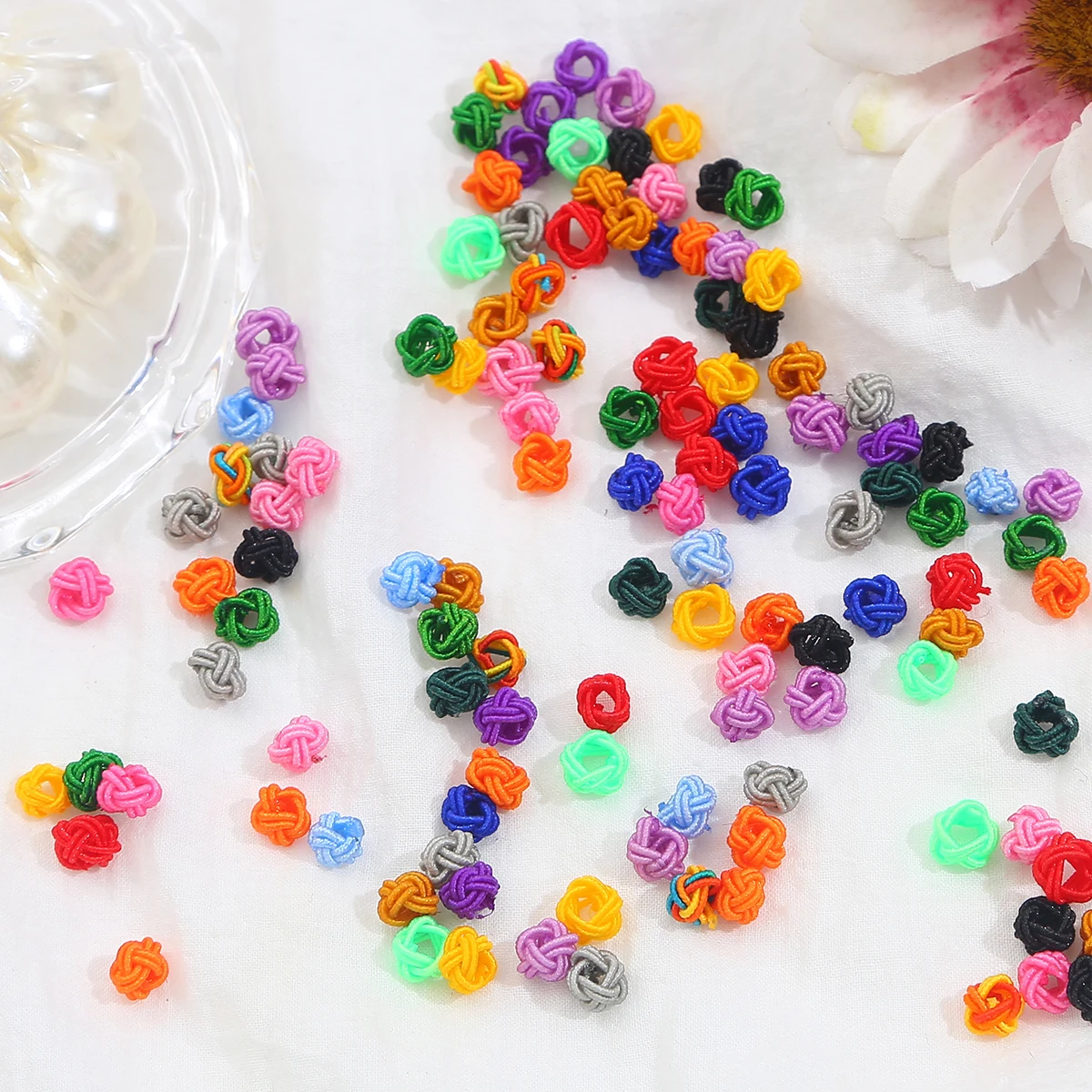 

6mm 10pcs/bag Pineapple Shaped Rope Twisted-Cord Nylon String for DiY Clothing Button Jewelry Making Connector Supplies