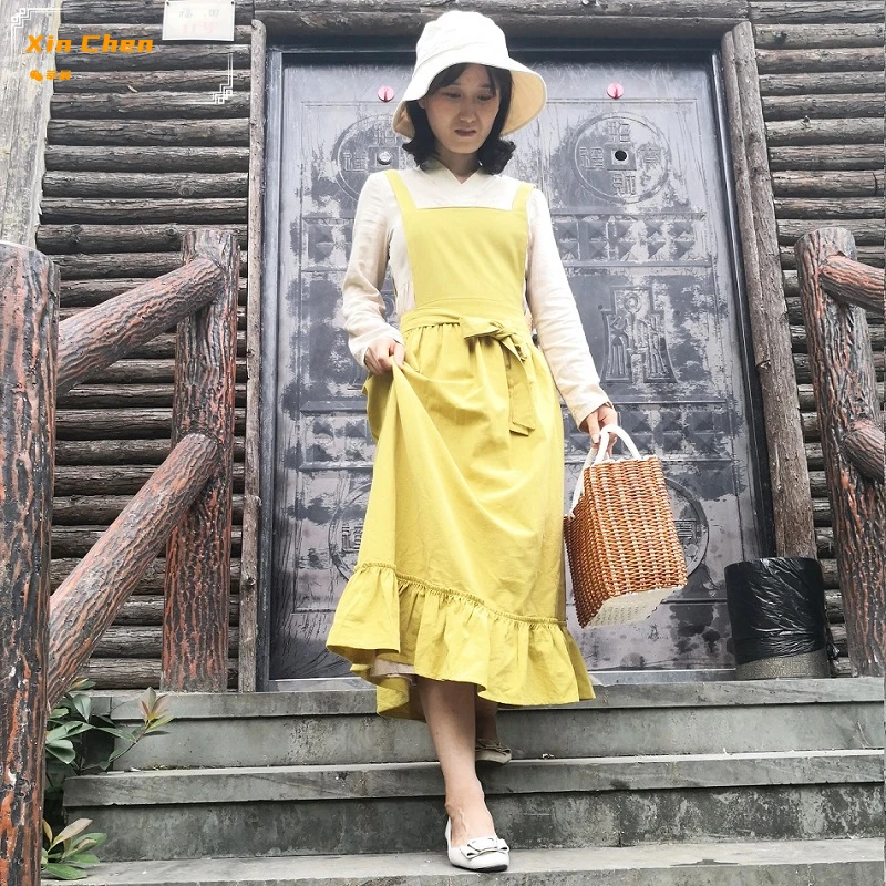 

Новинка 2022, ретро средневековое хлопковое белье для приготовления пищи, Кухонное платье, цветочный магазин, смока, парикмахерский комбинезон, садовый комбинезон