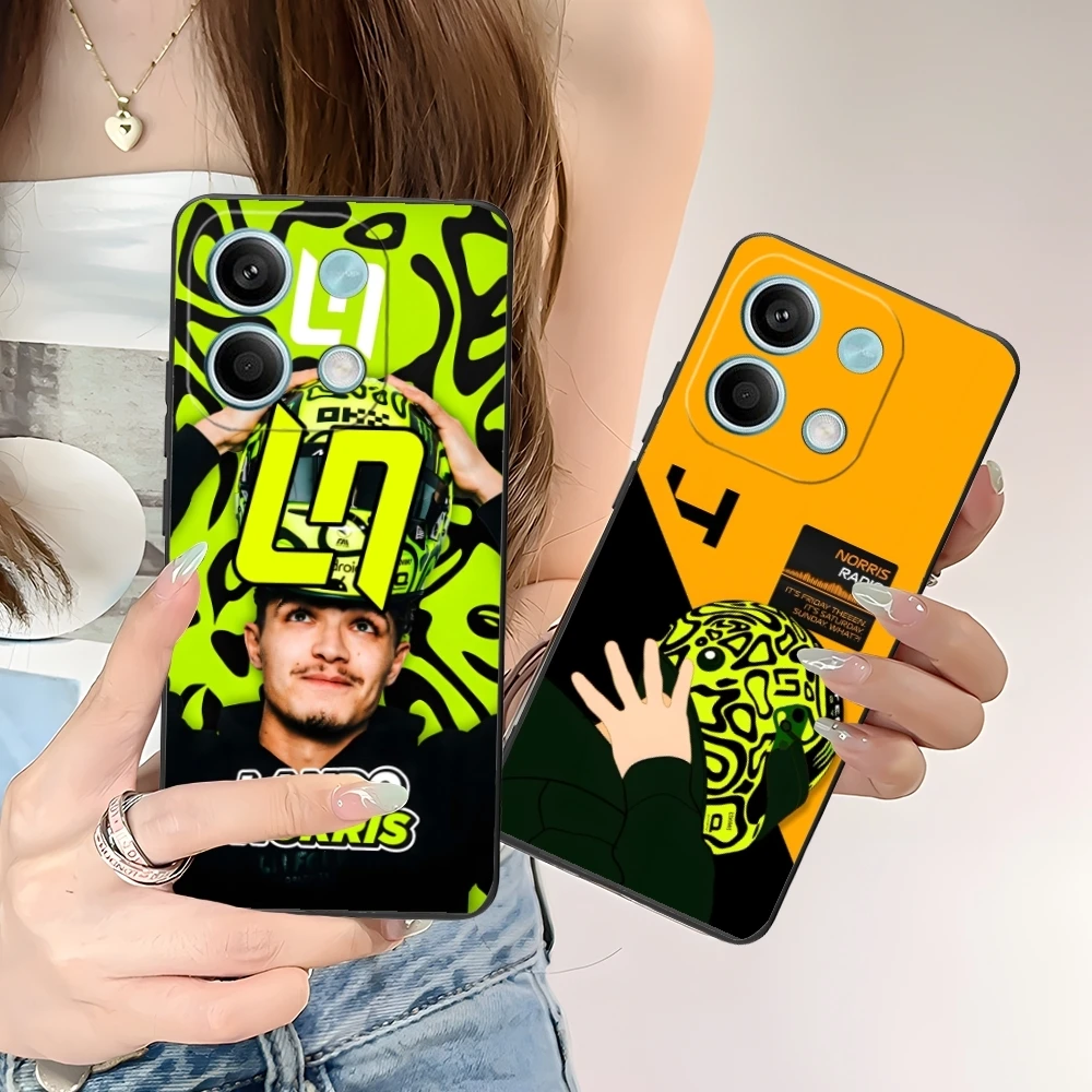 F1 Lando Norris Mobile Cell Phone Case for Xiaomi POCO M6 M5 M4 M3 X6 X5 X4 X3 F6 F5 F4 F3 F2 C40 Pro GT 5G Black Cover Shell