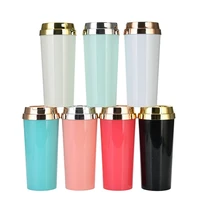 16oz plastic tumbler cup 450ml coffee mug with electroplated lid double wall insulated travel cups for home office supplies